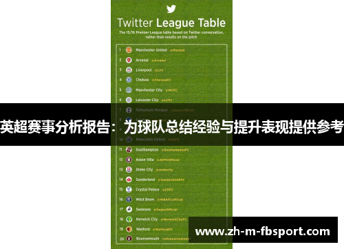 英超赛事分析报告：为球队总结经验与提升表现提供参考